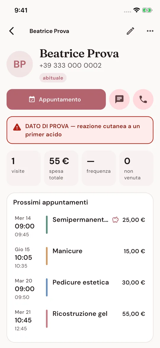 Scheda cliente